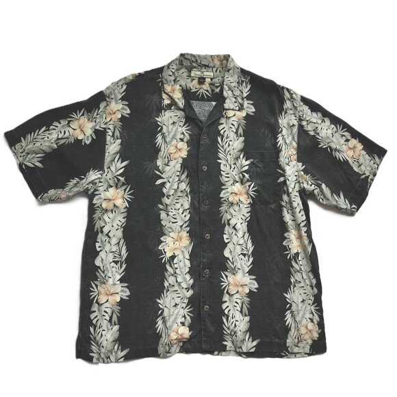 Tommy Bahama 100% Silk Hawaiian Shirt Copyrighted Print Button Up Mens Size XL - Picture 2 of 16